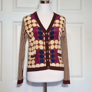 MARNI at H&M Contrast Geometric Strip Cardigan Sweater Top.